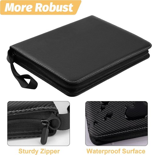 GERMUN 9 Pocket Card Binder - Premium Zip Trading Card Album for MTG, TCG & Sports Cards | Black, 720 Double-Sided Pockets