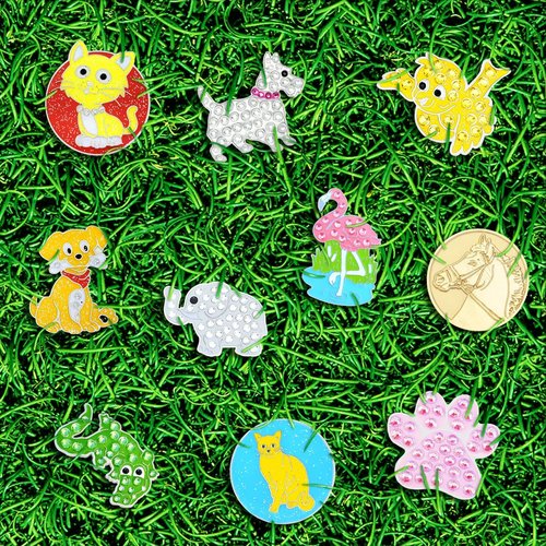 NAVIKA Pink Scottie Dog Golf Ball Marker with Austrian Crystals | Magnetic Hat Clip Included | Dog Themed Golfing Accessory | Gift for Women and Junior Golfers | Puppy Marker