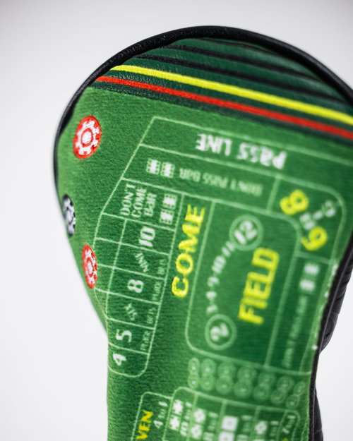 Pins & Aces Casino Craps Themed Head Covers - Premium, Hand-Made Classic Casino Leather Style - Tour Quality Golf Club Cover - Style and Customize Your Golf Bag (Utility)