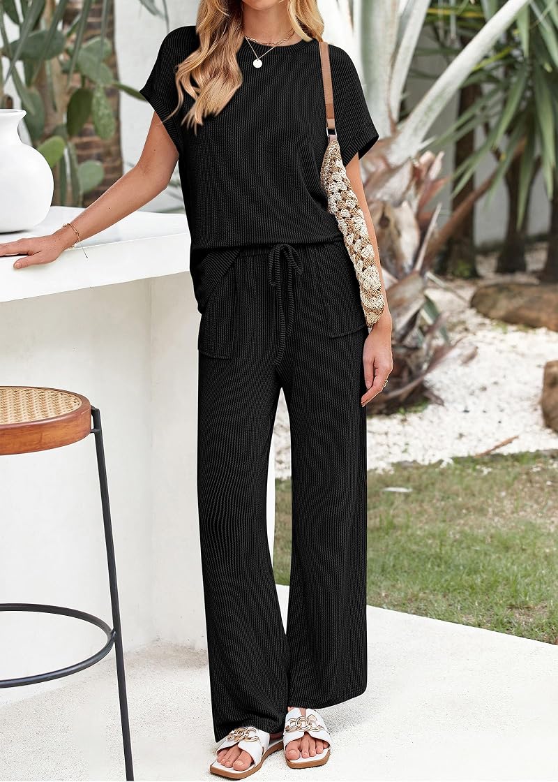 KIRUNDO 2-Piece Lounge Set for Women — Black, Large