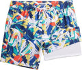 Maamgic Men's Swim Trunks - 2 in 1 7-Inch Board Shorts for Ultimate Comfort & Style