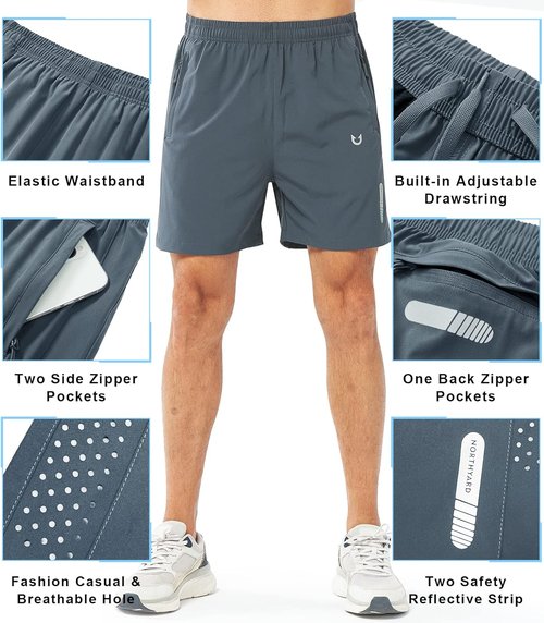 NORTHYARD Men's Athletic Running Shorts - Quick Dry Lightweight Gym Workout | 5"/7"/9" Sizes Available