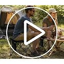 All Black Bolosy Oversized Camping Stool with Removable Padded Footrest - Supports 300lbs