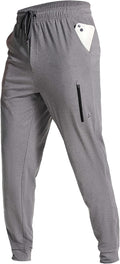 Skiennix Men's Athletic Joggers - Stretch Track Pants with Zipper Pockets for Gym & Running