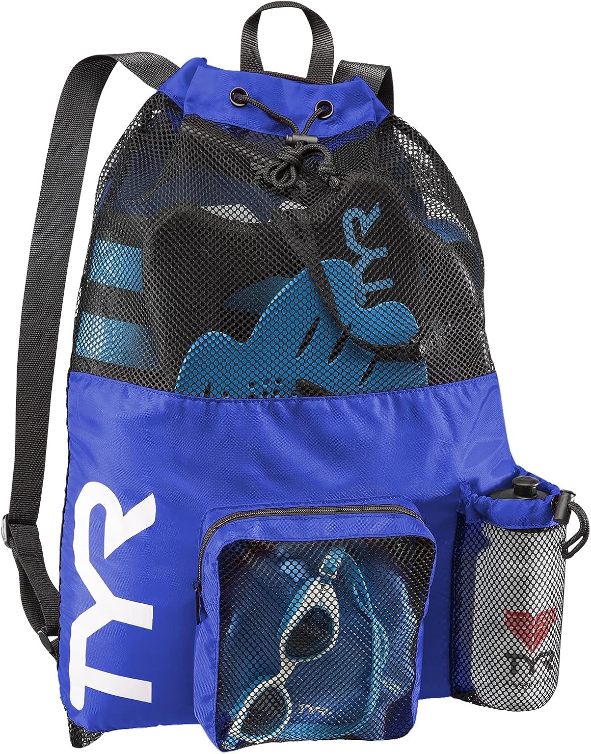 TYR Big Mesh Mummy Backpack - Ideal for Swim, Gym & Workout Gear | Royal Blue, 40-Liter Capacity
