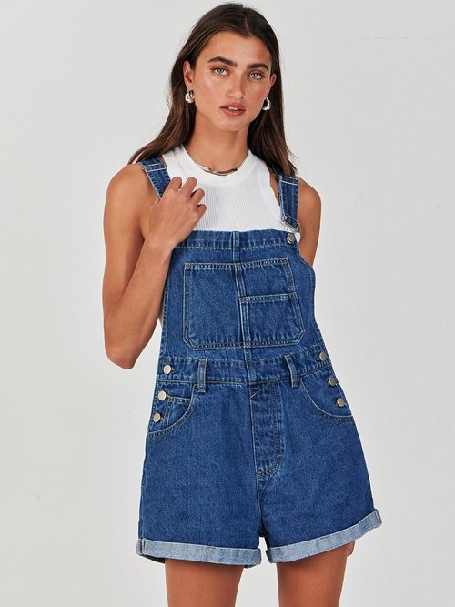 ANRABESS Denim Shorts Overalls - Casual Loose Fit Adjustable Romper for Women | Summer 2026 Style