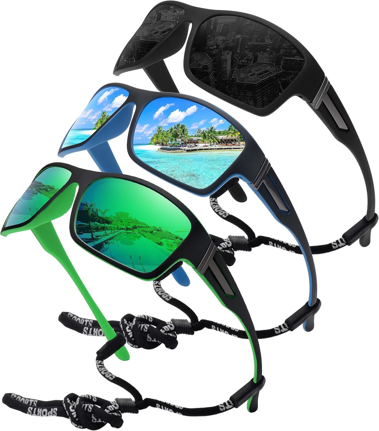 STORYCOAST Polarized Sports Sunglasses - Unbreakable Frame for Cycling, Fishing & Driving
