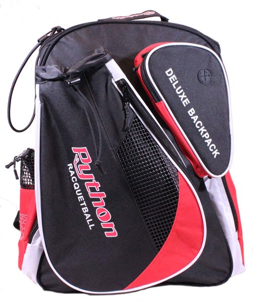 Python Deluxe "Backpack" Racquetball Bag (Black/Red)