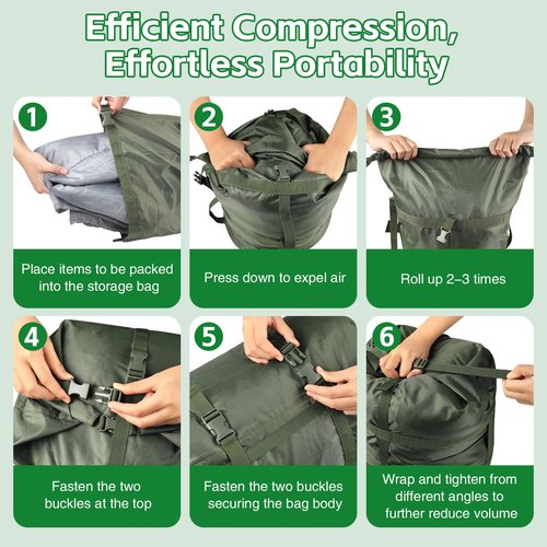 NewShot Compression Stuff Sack, Ultralight Portable Sleeping Bag Compression Sack, 15L/27L/45L Sleeping Bag Stuff Sack, Space-Saving Storage Sack for Backpacking, Camping, Hiking, Travel -M