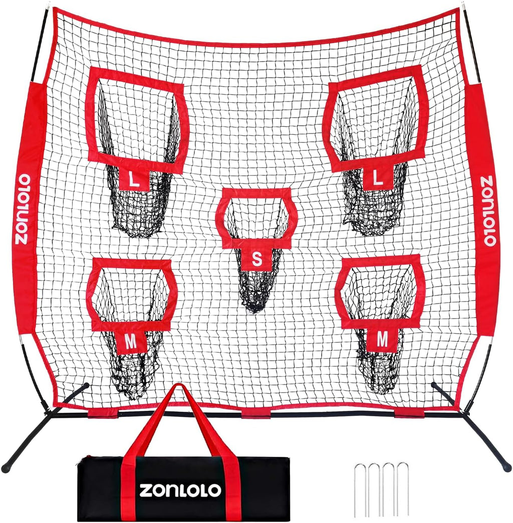 Skiennix Football Throwing Net - 7x7ft Training Target with 5 Size Options | Ideal for Quarterbacks & Easy Carry Bag