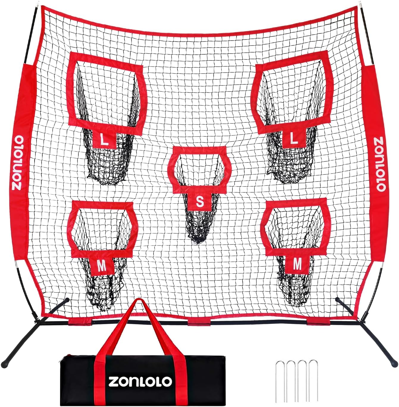 Skiennix Football Throwing Net - 7x7ft Training Target with 5 Size Options | Ideal for Quarterbacks & Easy Carry Bag