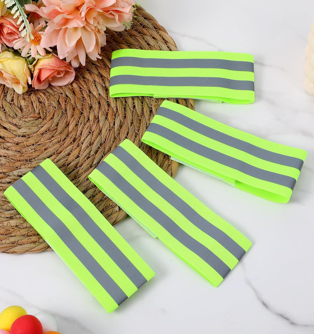 Skiennix Reflective Arm Bands - Adjustable Elastic for Runners & Night Walking | 6PCS Set