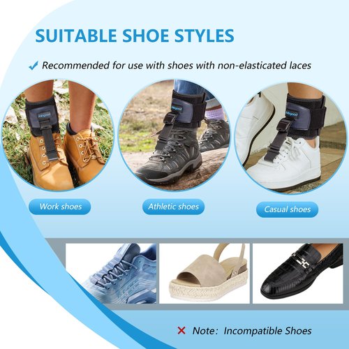 joingood AFO Foot Drop Brace for Walking, Drop Foot Brace for Walking with Shoes, Adjustable Foot Brace for Drop Foot Support, Soft Drop Foot Braces, Fits Left or Right Foot, Women & Men(S/M)