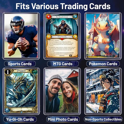 100 Topload Card Holders & 100 Penny Sleeves | 35PT Hard Plastic Protectors for TCG & Sports Cards
