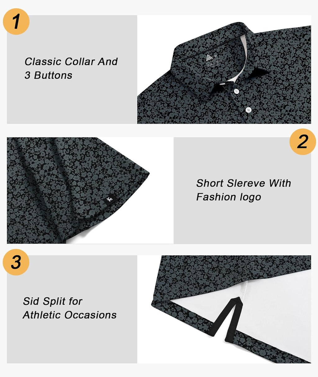 SWISSWELL Men's Performance Golf Shirt - Moisture Wicking Short Sleeve Design for Comfort