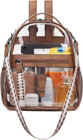 FADEON Clear Small Backpack Purse - Designer Transparent Shoulder Handbag | Stadium Approved PVC Mini Bag