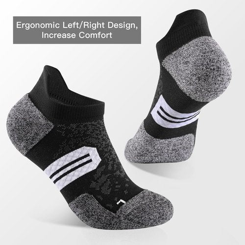 BUDERMMY Women's Ankle Compression Socks - Arch Support & Cushion for Running | 5 Pairs