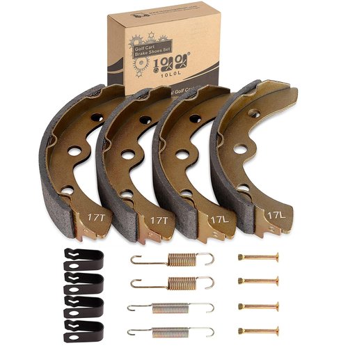 10L0L Golf Cart Brake Shoes and Spring Kit for Club Car DS 1995-up, Precedent 2004-up, EZGO 1986.5-1995, Yamaha G1 G2 G8 G9, Replace 101823201 1011463 23364G1 27249G01