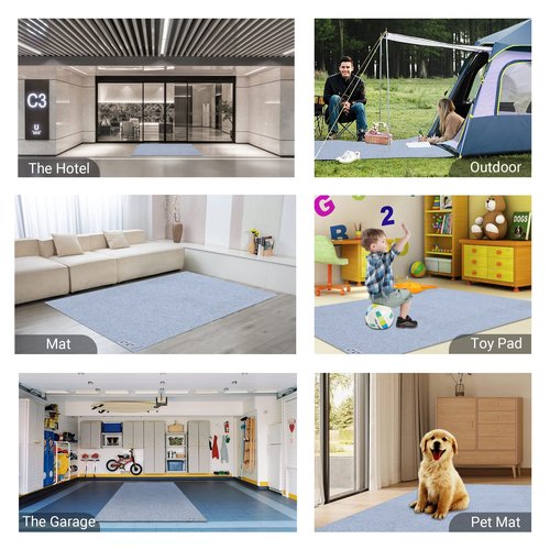 10L0L Golf Cart Parking Garage Floor Mats, 8.85 Ft x 5.0 Ft Oil Absorbent Floor Mat for Yamaha, EZGO, Club Car, ICON, Advanced EV, ATV