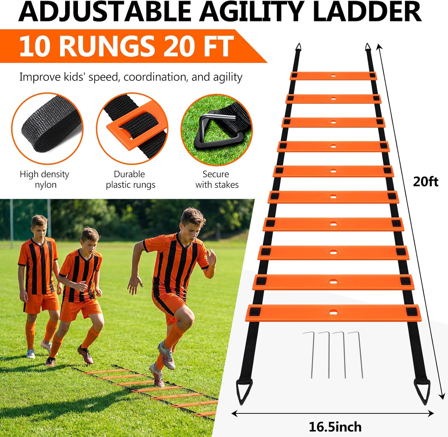 Skiennix Kids Soccer Goals - Set of 2 Pop-Up 4 x 3ft Training Nets for Outdoor & Indoor Play