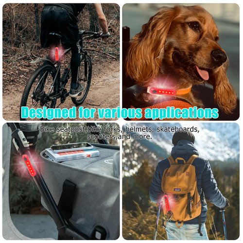 Bike Tail Light 2 Pack - Bright USB Rechargeable Rear Bike Light - Easy Bicycle Tail Light Installation - Waterproof IP44,4 Modes LED Bike taillights for for Adults Kids Men Women Road Mountain
