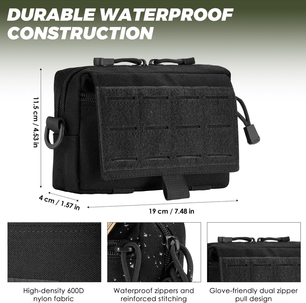 Skiennix Tactical Molle Admin Pouch - EDC Organizer with Quick-Access Zipper for Outdoor Use
