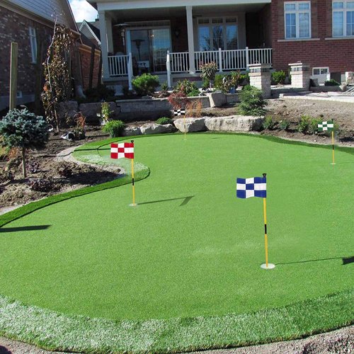 KINGTOP Golf Flagstick Mini, Putting Green Flag for Yard, 3 Feet Flagpole 2-Section Design, Golf Pin Flags Set, 4-Pack
