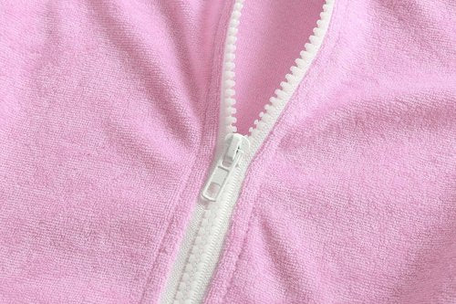 LUCKYGAL Girls Swim Cover-Up - Terry Zip-Up Beach Bathing Suit Wrap with Sunglasses | Stylish & Fun