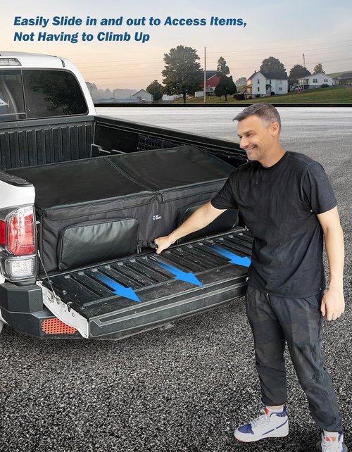 JOYTUTUS Truck Bed Cargo Box Organizer - Easy Access Storage Bag for Groceries & Golf Gear