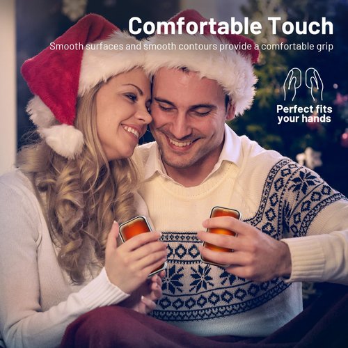 2 Pack Hand Warmers, Rechargeable Electric Hand Warmer, 8Hrs Long-Lasting Heat, Reusable, Portable Pocket Warmers, Christmas Warm Gifts for Men Women Kids Camping, White Black
