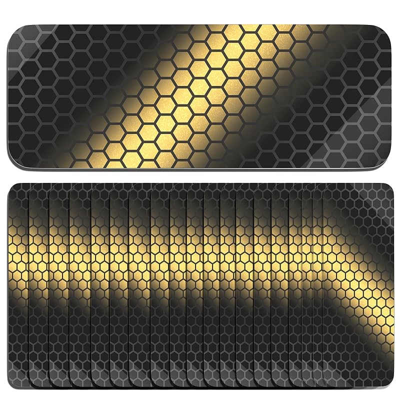 Black Reflective Tape 20 Pcs Diamond-Grade Safety Stickers 3.15 x 1.18 in (Phixbear) - Outdoor Waterproof