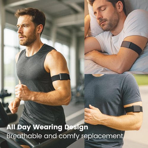 MAKCPOIMER Sport Nylon Loop Bicep Band, Adjustable Fitness Armband Compatible with Whoop 5.0/MG One Peak Life(ECG NOT Support)