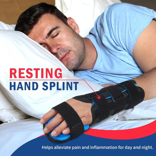 FEATOL Resting Hand Splint - Night Immobilizer for Pain Relief & Support | Left Small for Carpal Tunnel & Arthritis
