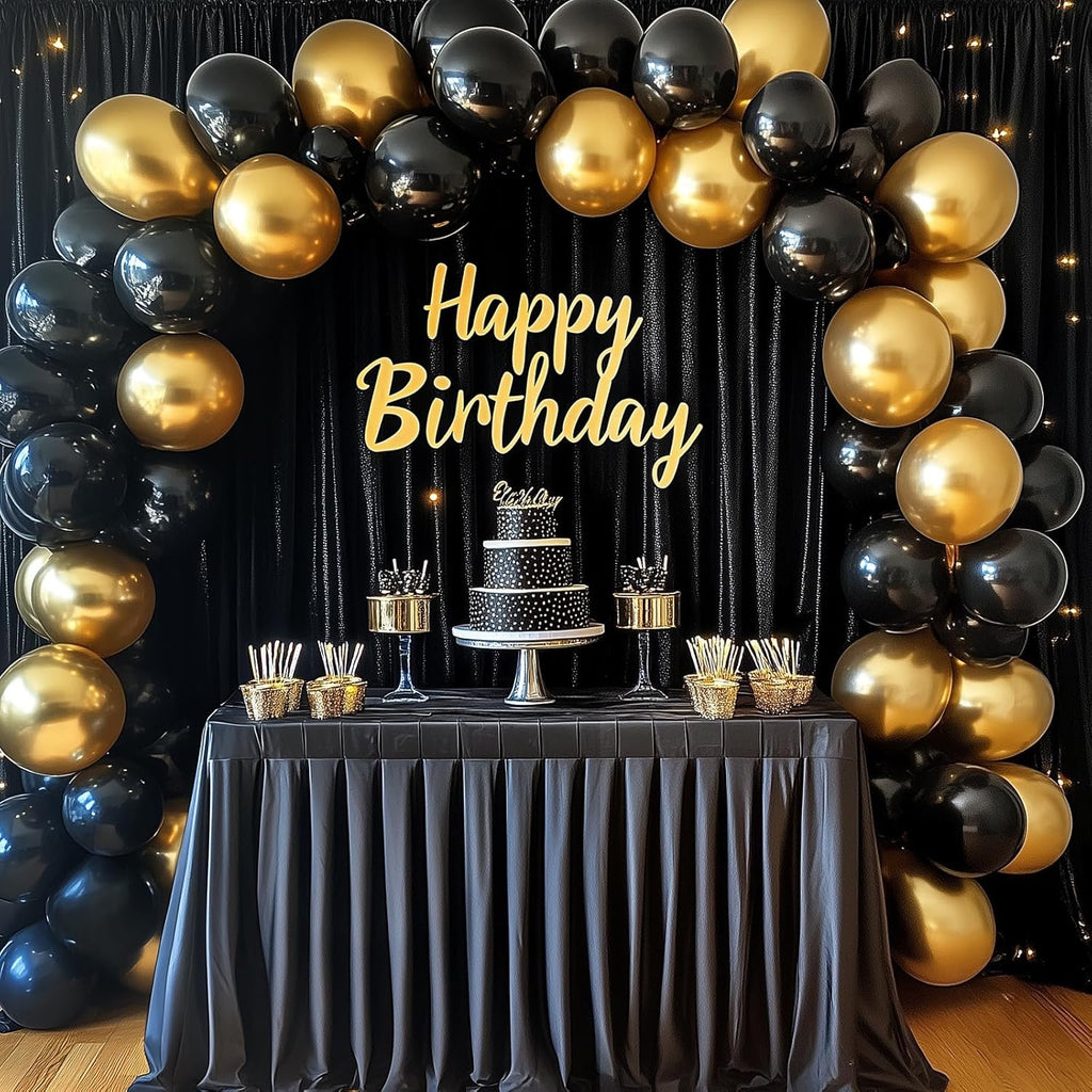 RUBFAC Gold Balloons - 129-Piece Metallic Balloon Garland Kit for Graduation, Weddings & Birthdays | Various Sizes 5-18 Inch