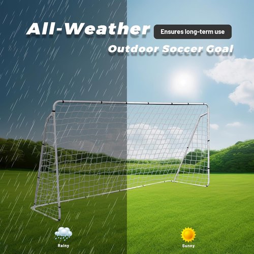 F2C Soccer Net - 12x6 FT Portable Soccer Goal for Kids & Adults | Steel Frame with Carry Bag & Ground Stakes