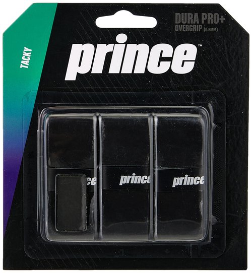 Prince Overgrip Dura Pro Plus Set of 3 Grips, Overgrip Dura Pro Plus 3er, Black, Standard