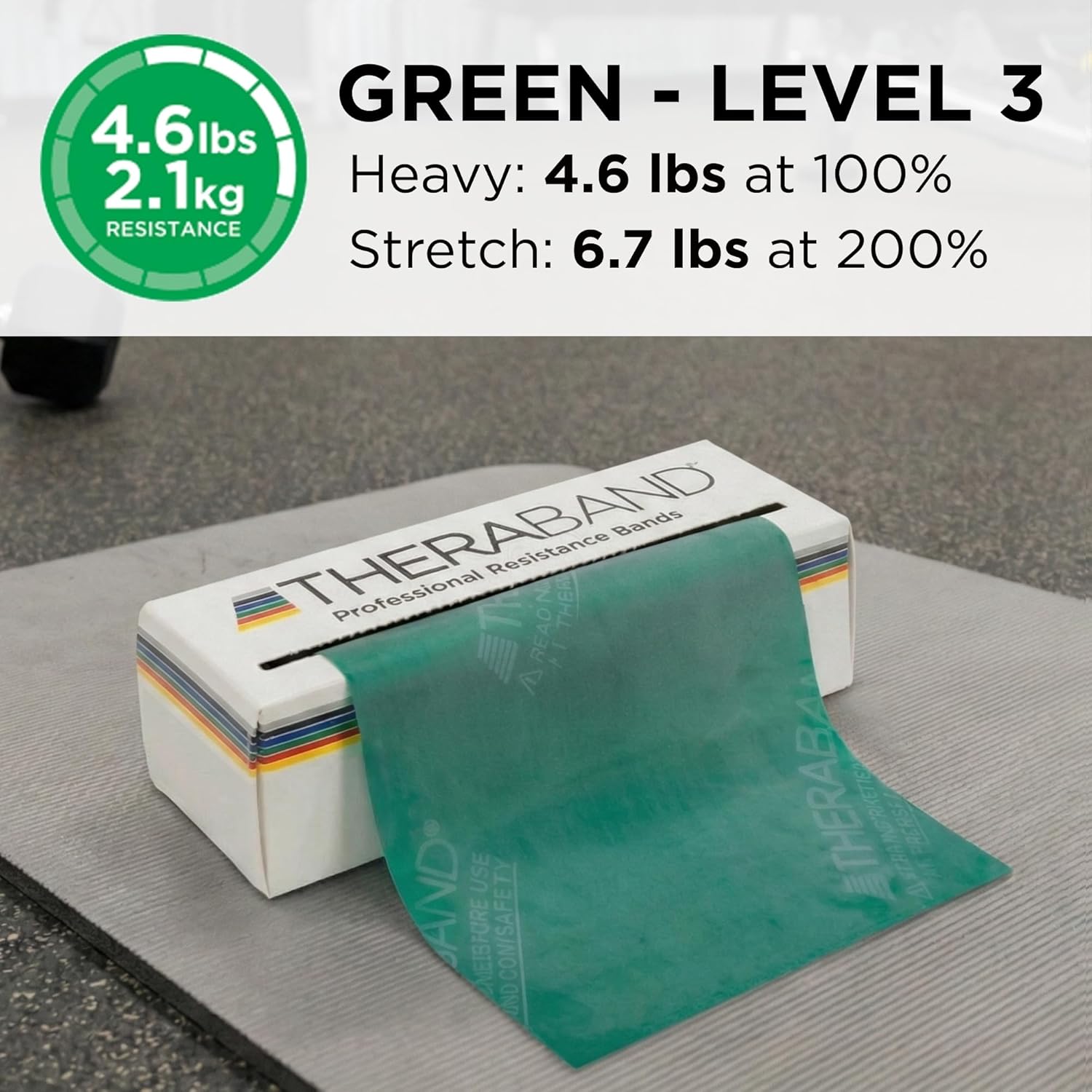 TheraBand Resistance Bands - 6 Yard Roll Professional Latex Elastic Band for Core Exercise & Rehab | Green, Heavy Level 4