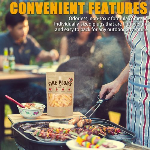 Neowah 60 Pack Fire Plugs, Weatherproof Fire Starters for Emergencies, Survival, Campfires, Fire Pits, Charcoal Grill, Long Burn Time