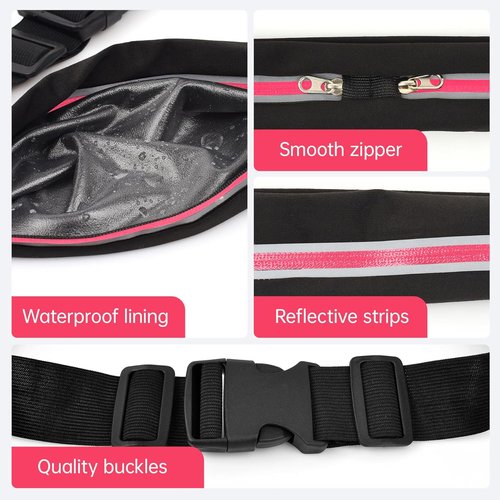 JUMAHE Slim Running Belt - Phone Holder Fanny Pack for Keys & Accessories | Fits All Cell Phones, Pink