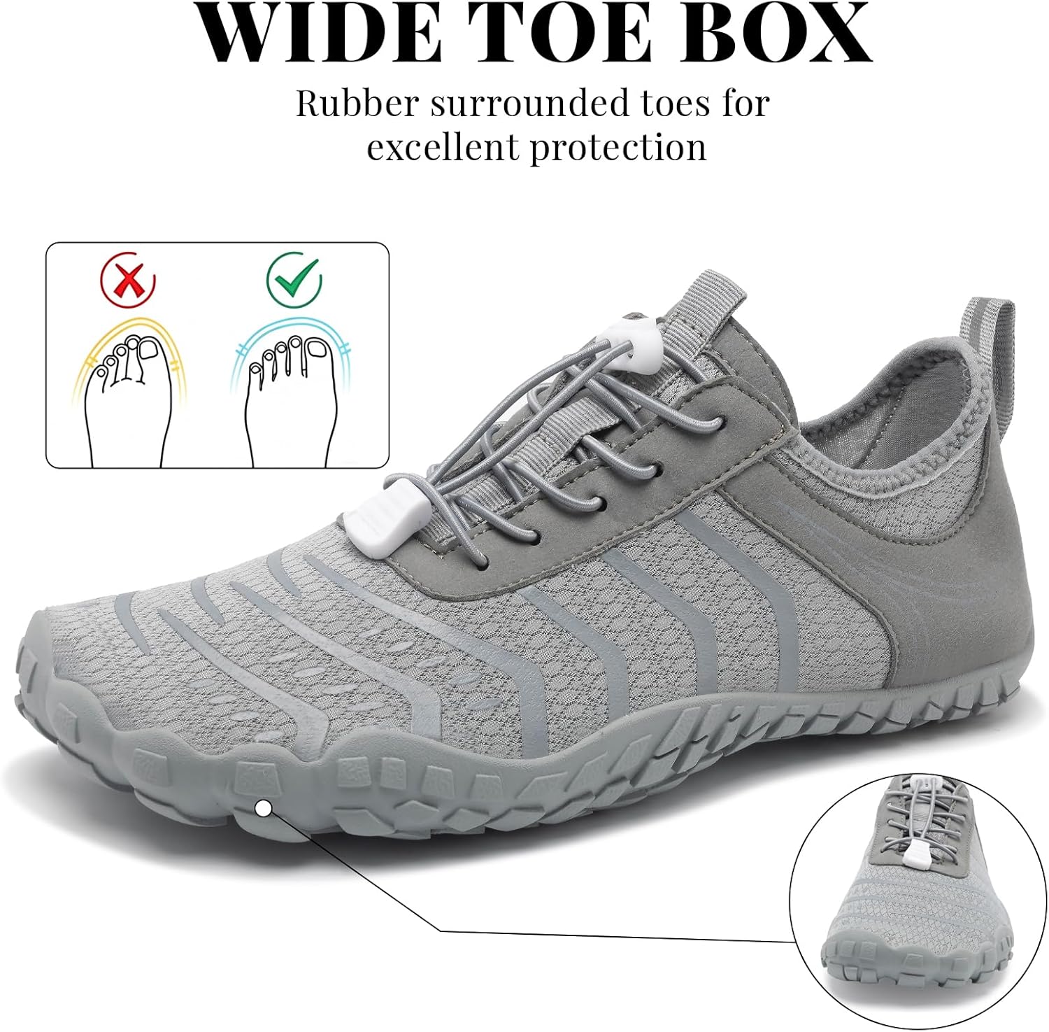 Skiennix Barefoot Hiking Shoes - Comfortable Non-Slip Water Footwear for Men & Women | Wide Toe Box