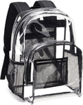 Vorspack Clear Backpack - Heavy-Duty PVC with Reinforced Straps & Large Capacity for College | Black