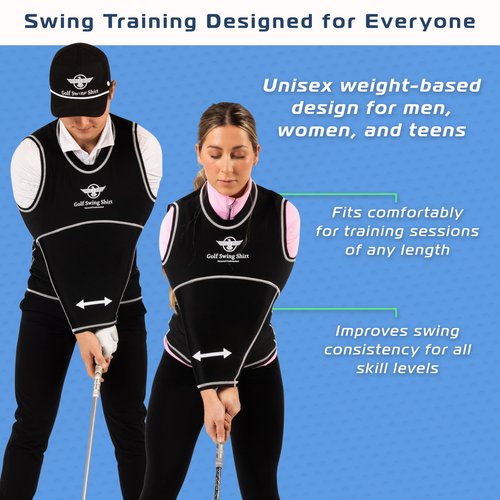 Golf Swing Shirt Trainer – Golf Training Aid for Better Swing, Real-Time Feedback, Fatigue Relief – Unisex, Black, S/M/L/XL