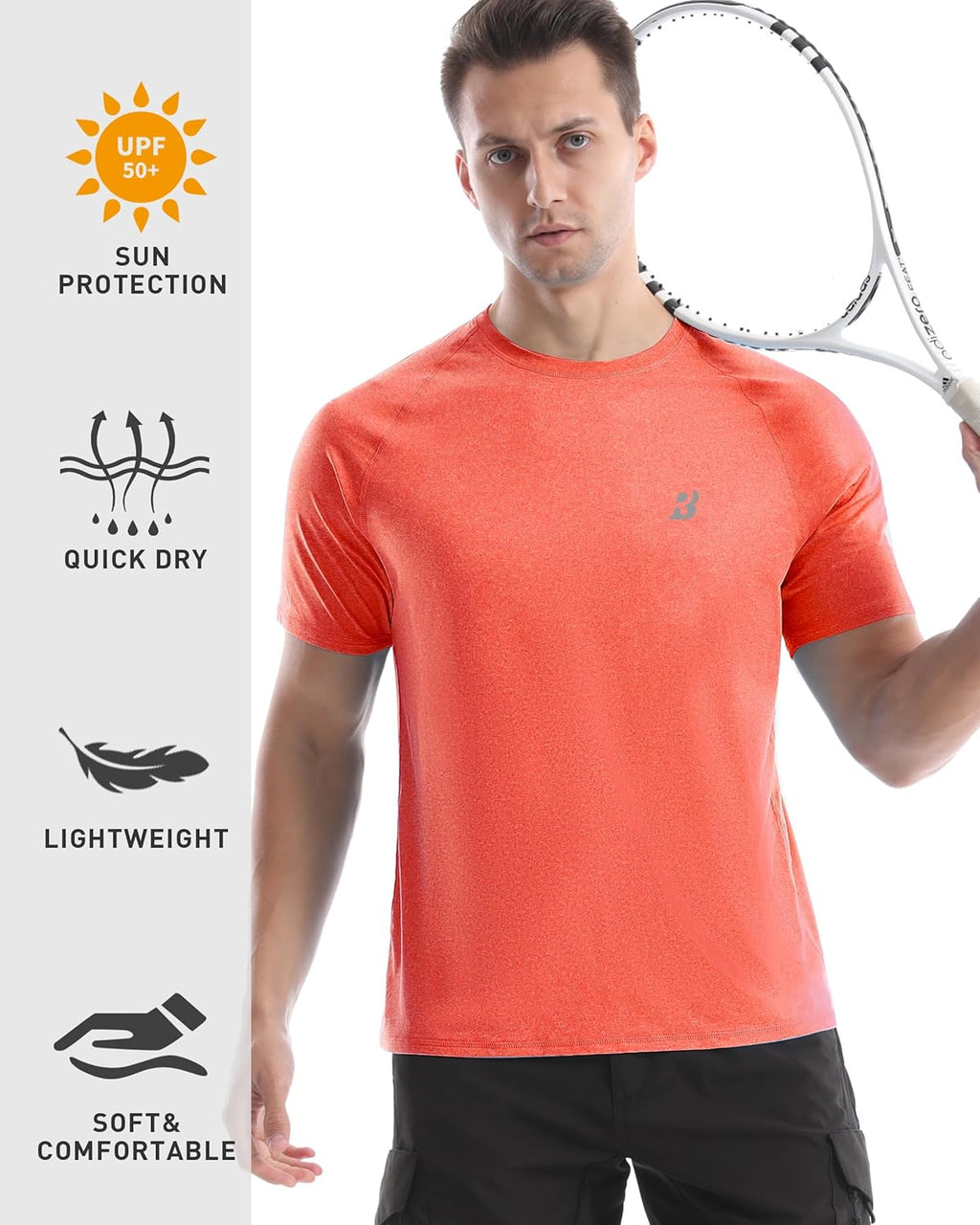 Roadbox Swim Shirts - Short Sleeve Men's UV Protection Rash Guard | UPF 50+ for Fishing & Outdoor Activities