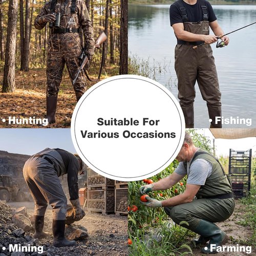 FISHINGSIR Fishing Waders - Waterproof 2-Ply Nylon/PVC Chest Waders for Men & Women with Boots