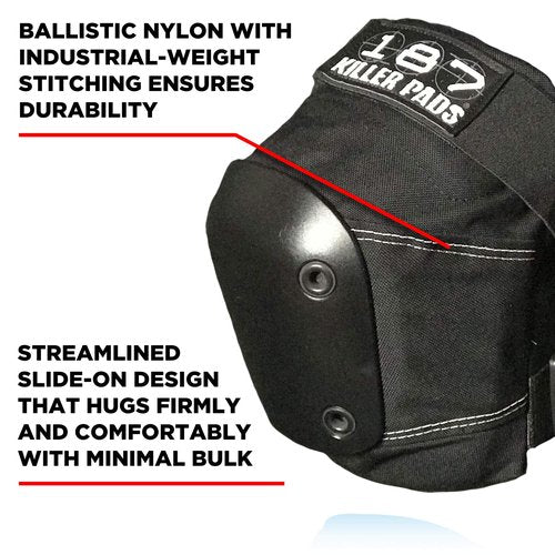 187 Killer Pads Slim Knee Pad, Black, X- Large