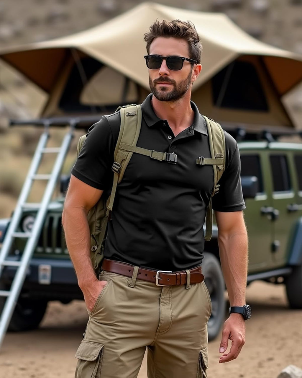 NY Threads Men's Polo Shirt - UPF 50+ Quick Dry Tactical Performance Jersey | Short Sleeves
