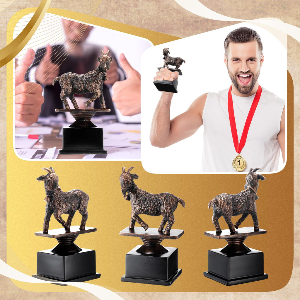 Zhengmy The Goat Trophy Award Funny Recognition Sculpture Trophy for Adults Unique Appreciation Gift Plaque for Sports Champion Winner, Teacher, Office, Employee, Coworkers, Friend