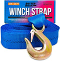 Boat Trailer Winch Strap - Heavy Duty 2 Inch x 20 Feet, 10,000 Lbs Capacity with Hook