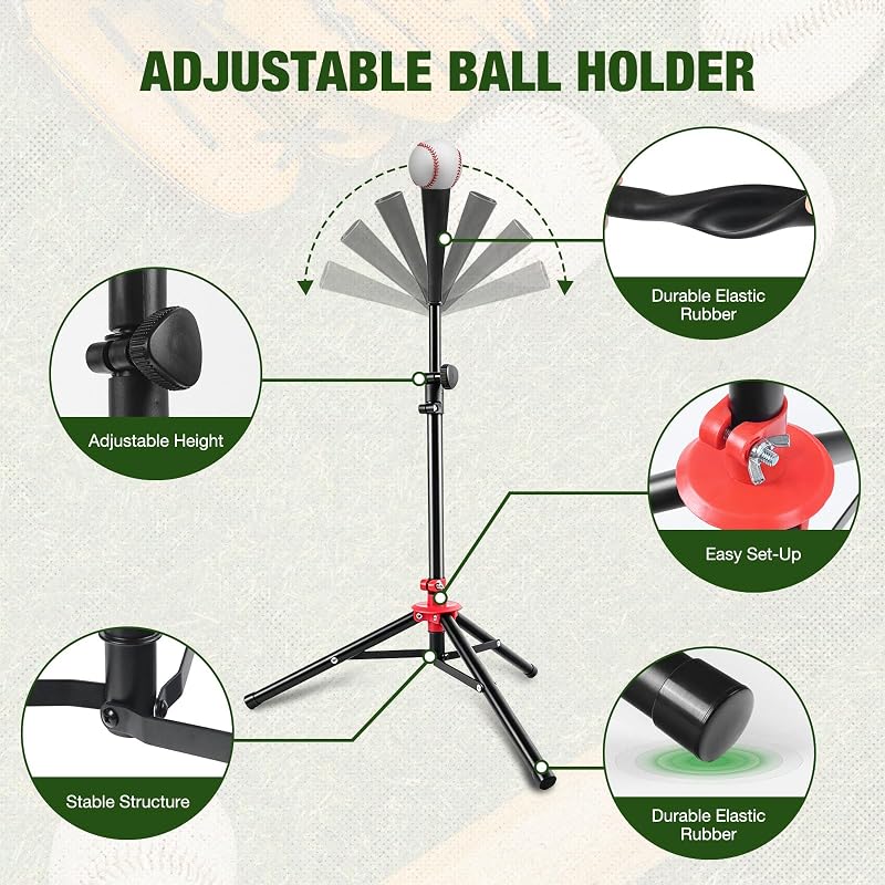 6x6ft Baseball Hitting Net | 5-Minute Quick Setup, Red