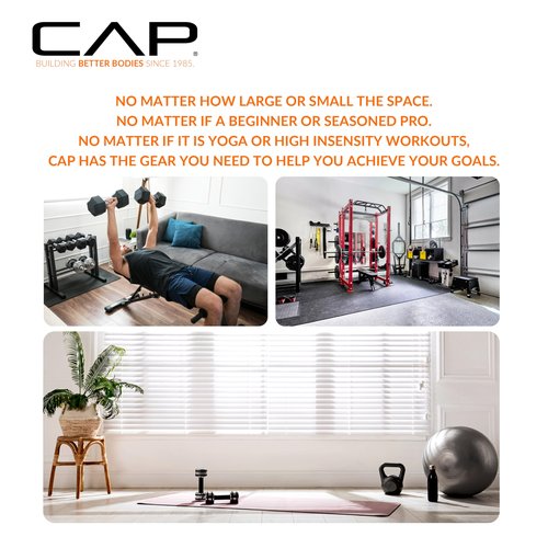 CAP Barbell Olympic Hex / Trap /Shrug /Deadlift Bar with Combo Grips, Black - New Version (OBIS-89HB)